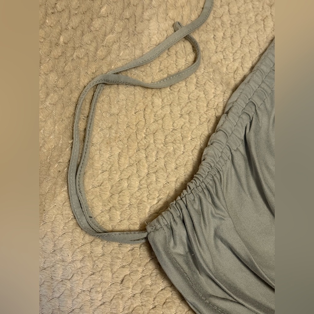 Blue Gray Ruched Mini Dress - Picture 3 of 4